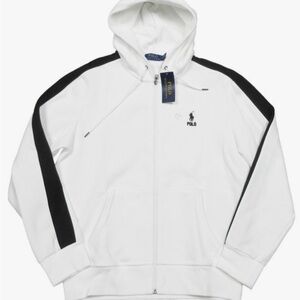 Polo by Ralph Lauren White and Black Zip-Up Men's Sweater